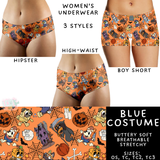Ready To Ship - Blue Costume Women's Underwear - Boy Short OS, TC & TC2 - Hipster TC