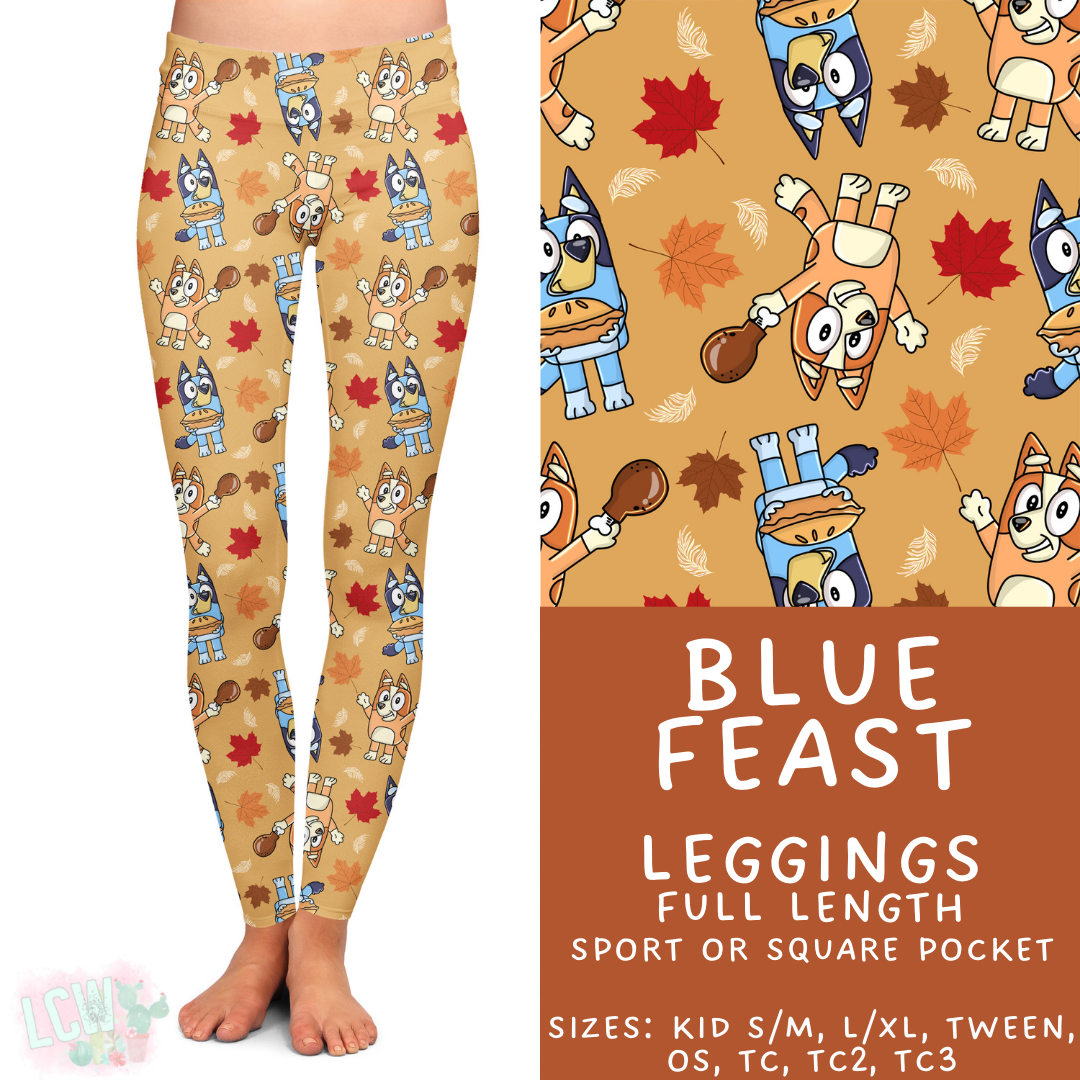 In Production - Batch #409 - Blue Feast Full Length Leggings - Square Pocket OS