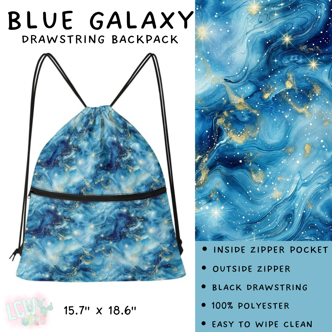 Batch #276 - Fanny Packs & Drawstring Backpacks - Closes 1/24 - ETA late March - Blue Galaxy Drawstring Backpack