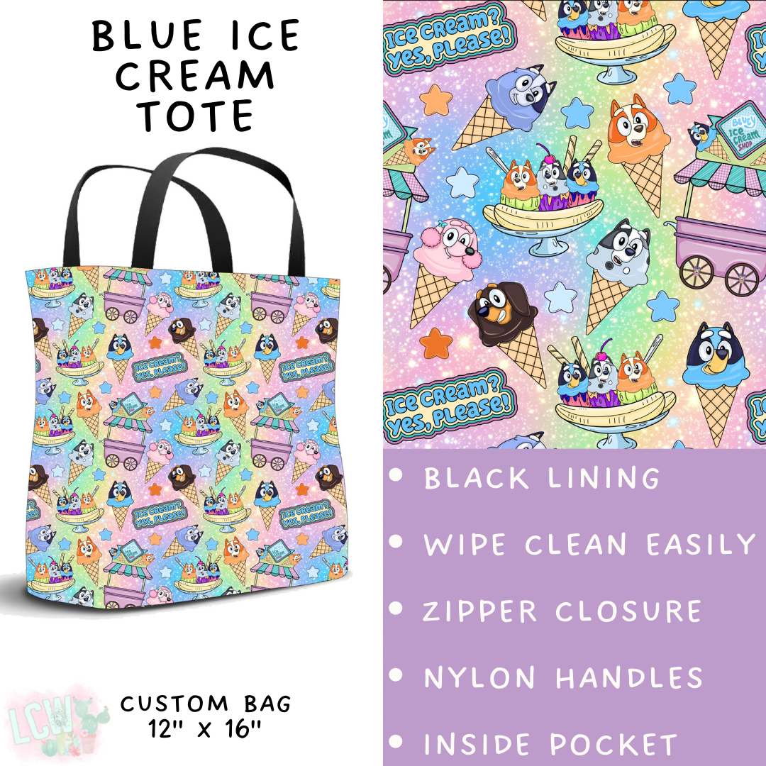 Batch #339 - Character Summer - Closes 5/15 - ETA mid July - Blue Ice Cream Tote
