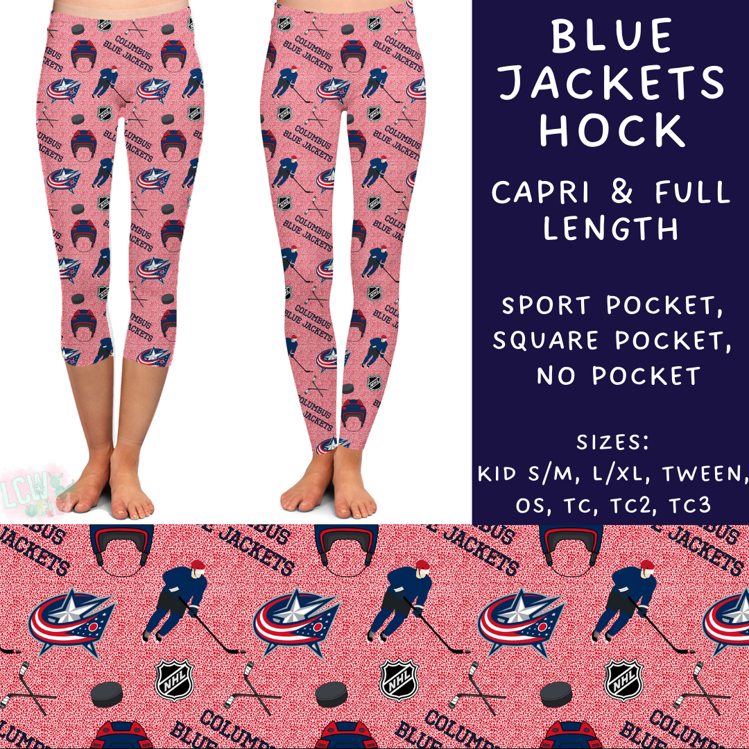 Batch #243 - Hockey - Closes 11/25 - ETA mid Jan - Blue Jackets Hock Full and Capri Length Leggings