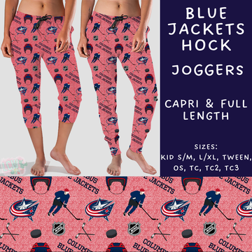 Batch #243 - Hockey - Closes 11/25 - ETA mid Jan - Blue Jackets Hock Full and Capri Length Joggers