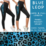 Ready To Ship - Blue Leop Panel Pocket Full Length Leggings