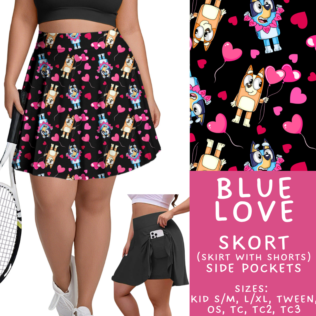 Batch #457 - Magical Character Love Collection - Closes 12/1 - ETA mid Jan - Blue Love Skort
