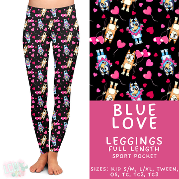 Batch #457 - Magical Character Love Collection - Closes 12/1 - ETA mid Jan - Blue Love Full Length Leggings