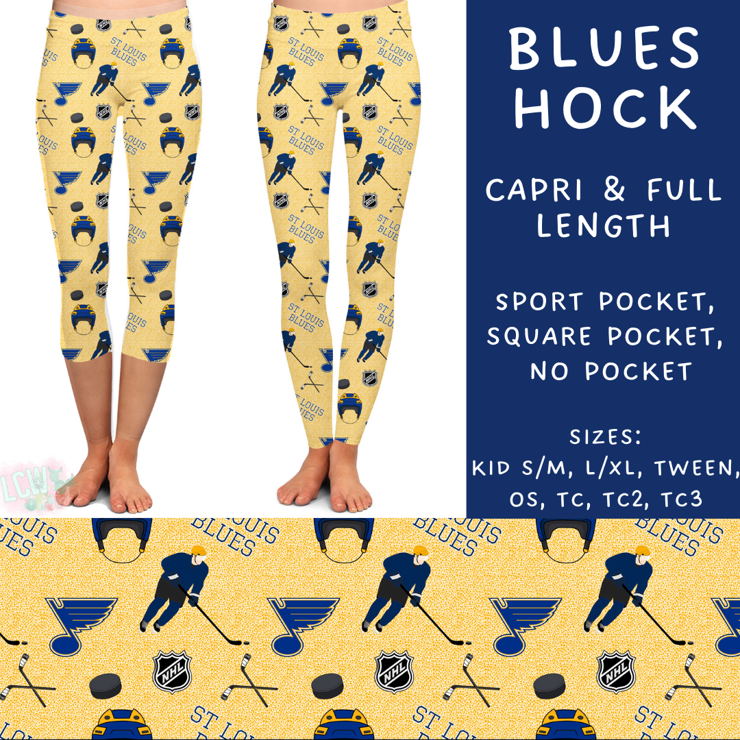 Batch #243 - Hockey - Closes 11/25 - ETA mid Jan - Blues Hock Full and Capri Length Leggings