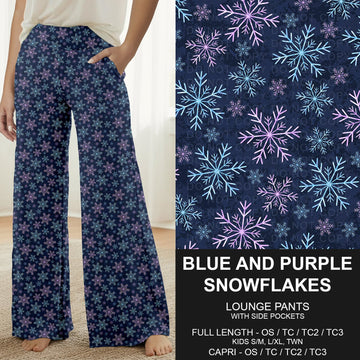 B315 - Preorder Blue and Purple Snowflakes Lounge Pants (Closes 10/04. ETA: early Dec.)