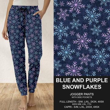 B315 - Preorder Blue and Purple Snowflakes Joggers (Closes 10/04. ETA: early Dec.)