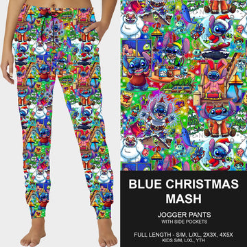 B184 - Preorder Blue Christmas Mash Joggers (Closes 10/06. ETA early Dec.)