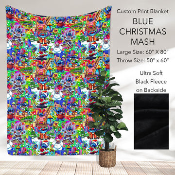 B186 - Pre-Order Blue Christmas Mash Fleece Blanket (Closes 10/04. ETA: early Dec)