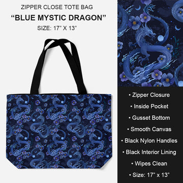 B195 - Preorder Blue Mystic Dragon Tote Bag (Closes 11/19. ETA: late Jan.)