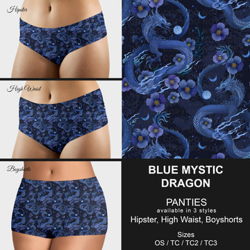 B306 - Preorder Blue Mystic Dragon Panties (Closes 8/07. ETA mid October)