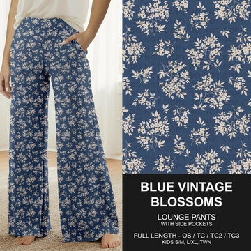 B262 - Preorder Blue Vintage Blossoms Lounge Pants (Closes 11/23. ETA late Jan.)