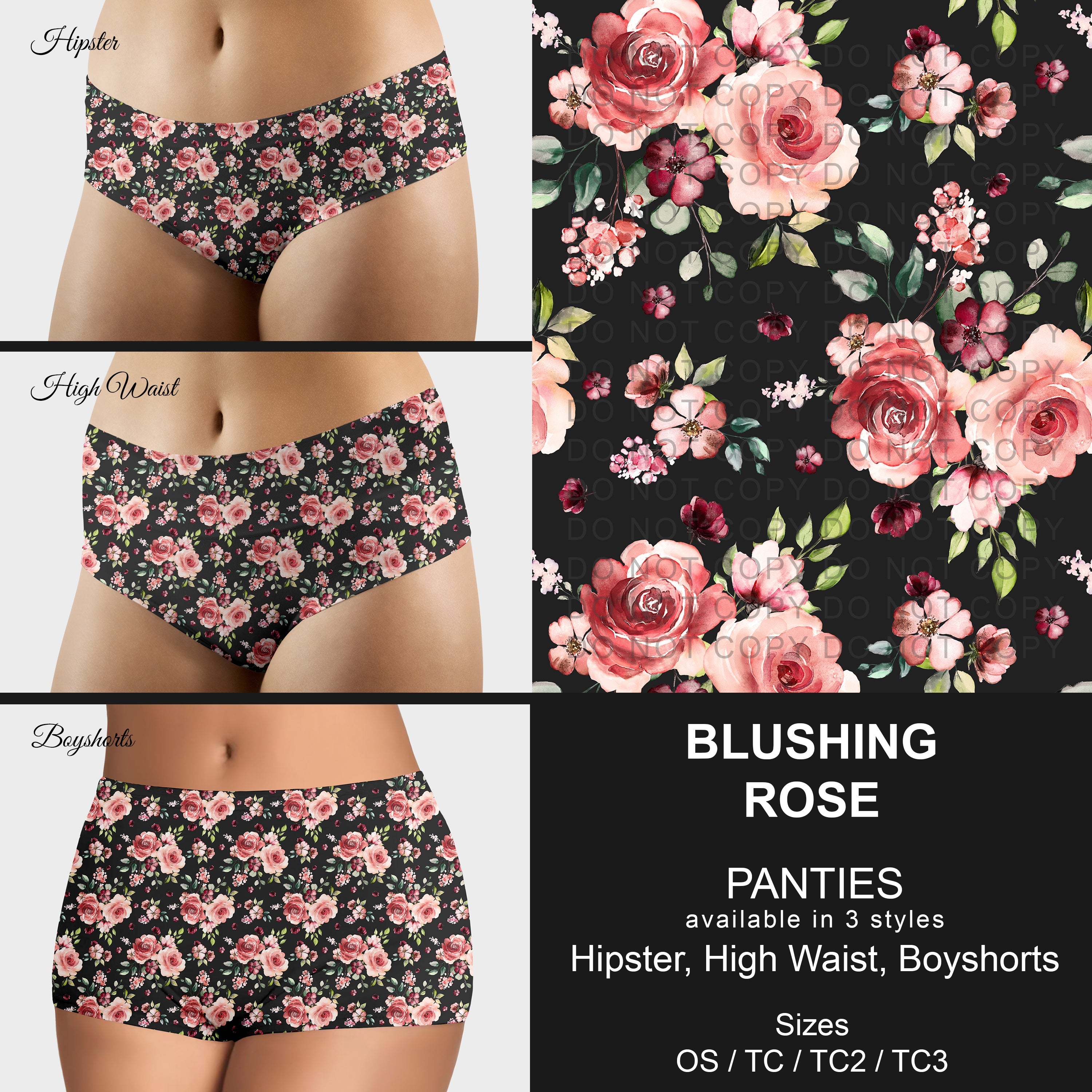 B306 - Preorder Blushing Rose Panties (Closes 8/07. ETA mid October)