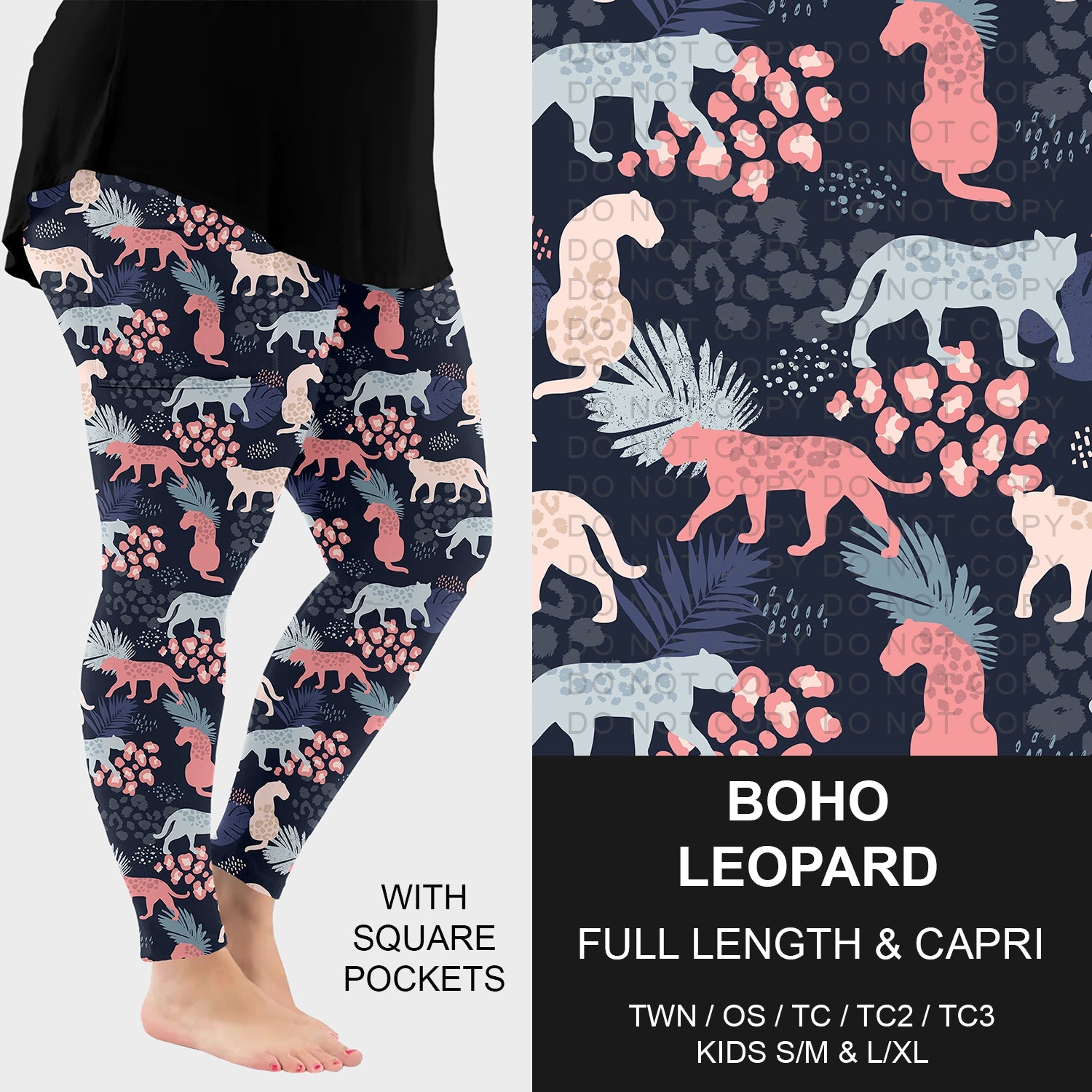 B283 - Preorder Boho Leopard Leggings w/ Pockets (Closes 4/05. ETA: mid June)