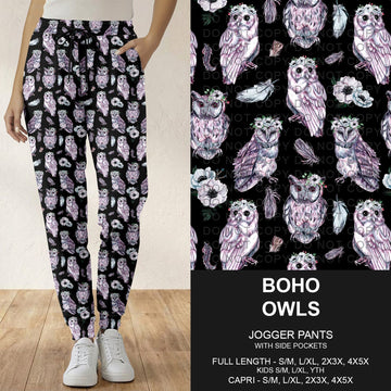 B283 - Preorder Boho Owls Joggers (Closes 4/05. ETA: mid June)