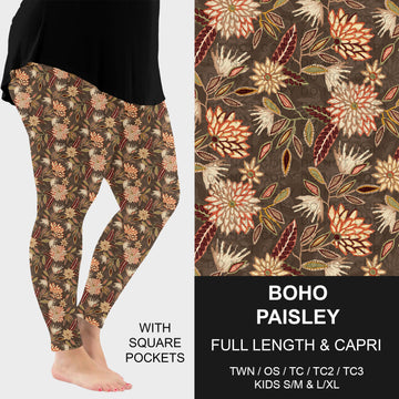 B316 - Preorder Boho Paisley Leggings w/ Pockets (Closes 10/11. ETA: mid Dec.)