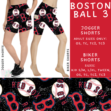 Batch #343 - Home Run Collection - Closes 5/22 - ETA mid July - Boston Ball 3 Biker & Jogger Shorts