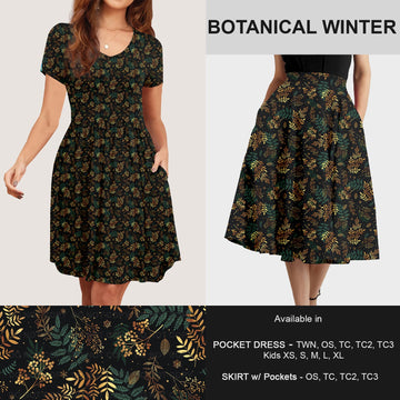 B183 - Preorder Botanical Winter Dress/Skirt with Pockets (Closes 10/02. ETA: early Dec)