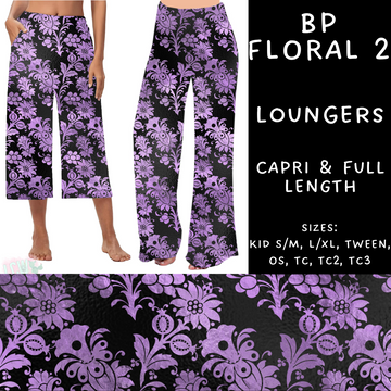 Batch #270 - Black and Purple - Closes 1/15 - ETA mid/late March - BP Floral 2 Capri and Full Length Loungers