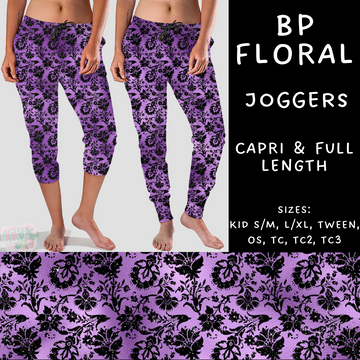 Batch #270 - Black and Purple - Closes 1/15 - ETA mid/late March - BP Floral Full and Capri Length Joggers