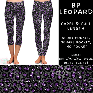 Batch #270 - Black and Purple - Closes 1/15 - ETA mid/late March - BP Leopard Full and Capri Length Leggings