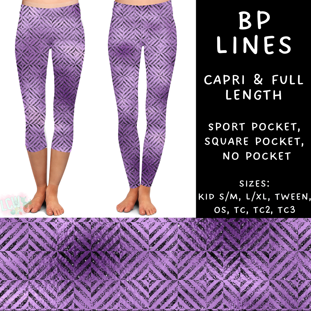 Batch #270 - Black and Purple - Closes 1/15 - ETA mid/late March - BP Lines Full and Capri Length Leggings