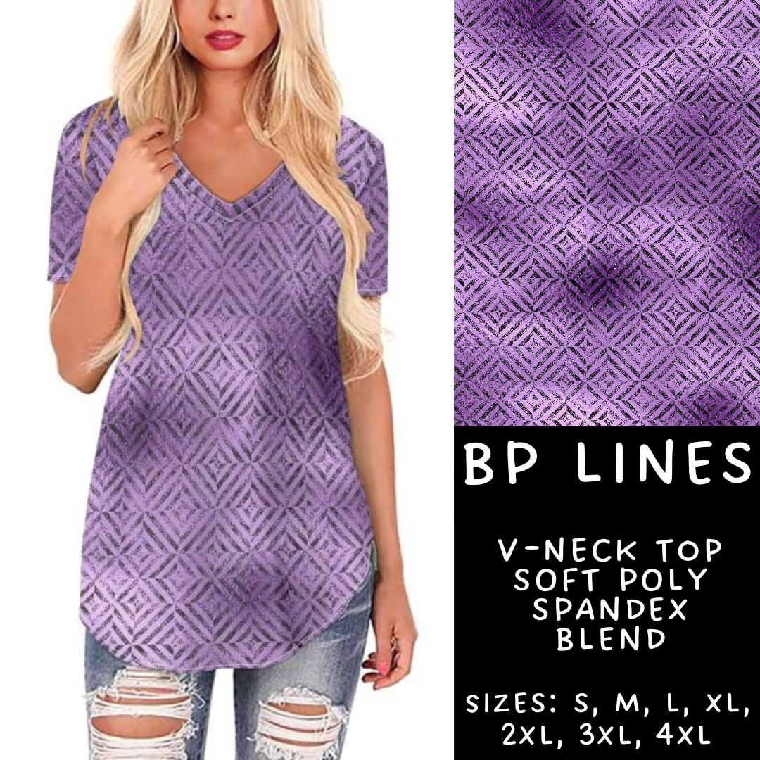 Batch #270 - Black and Purple - Closes 1/15 - ETA mid/late March - BP Lines V-Neck Tee