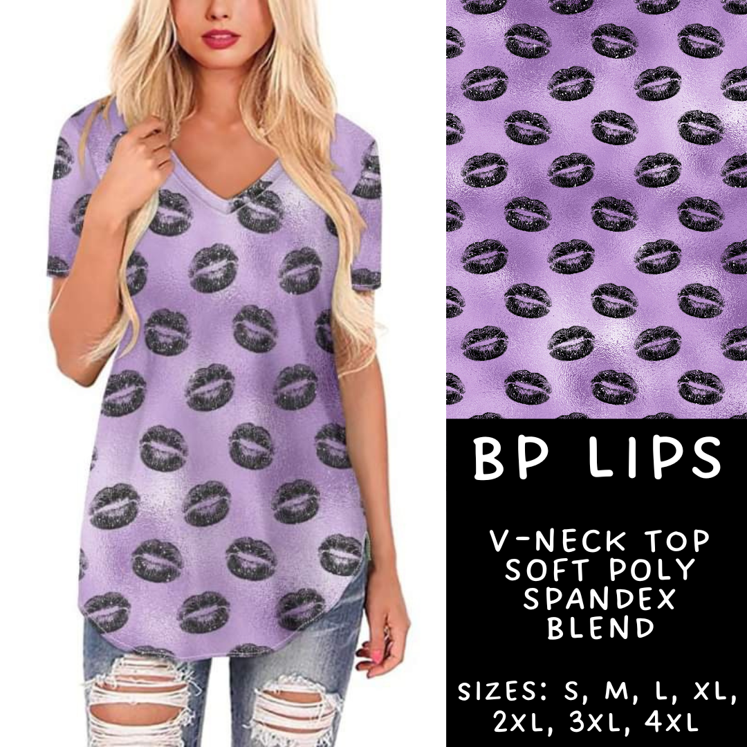 Batch #270 - Black and Purple - Closes 1/15 - ETA mid/late March - BP Lips V-Neck Tee