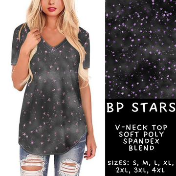 Batch #270 - Black and Purple - Closes 1/15 - ETA mid/late March - BP Stars V-Neck Tee