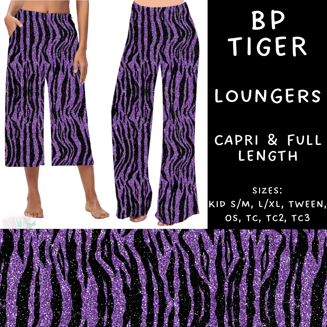 Batch #270 - Black and Purple - Closes 1/15 - ETA mid/late March - BP Tiger Capri and Full Length Loungers