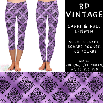 Batch #270 - Black and Purple - Closes 1/15 - ETA mid/late March - BP Vintage Full and Capri Length Leggings