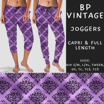 Batch #270 - Black and Purple - Closes 1/15 - ETA mid/late March - BP Vintage Full and Capri Length Joggers