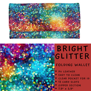 Batch #265 - Card Holders & Foldable Wallets - Closes 1/1 - ETA mid Feb - Bright Glitter Foldable Wallet