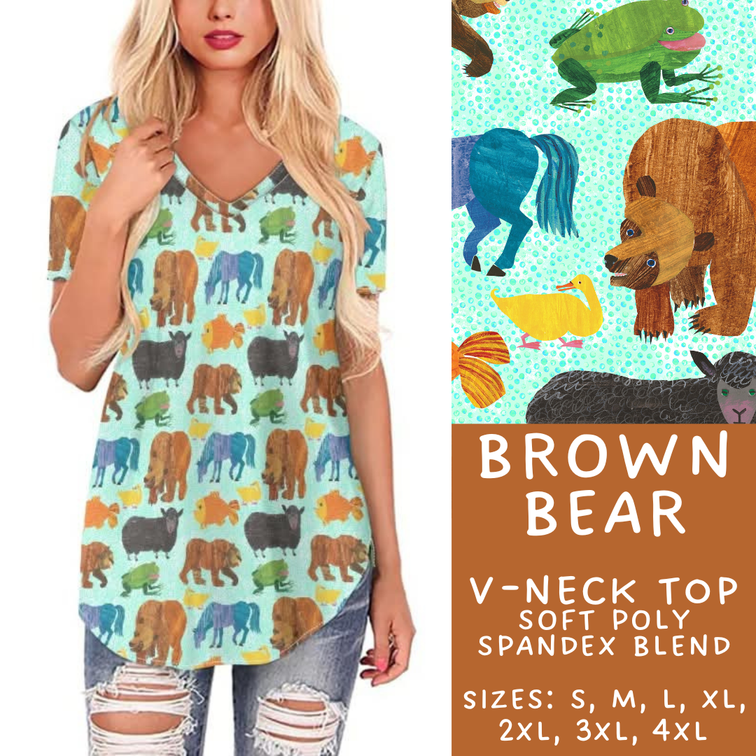 Batch #272 - Storybook Collection - Closes 1/17 - ETA late March - Brown Bear V-Neck Tee