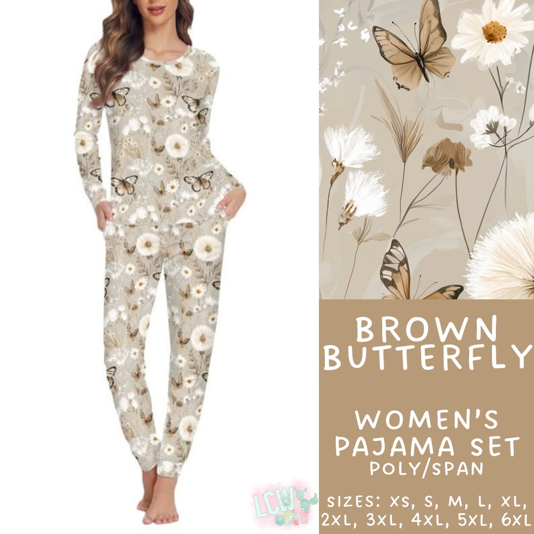 Batch #344 - Family Pajama Party - Closes 5/23 - ETA late July - Brown Butterfly Women's Pajama Set