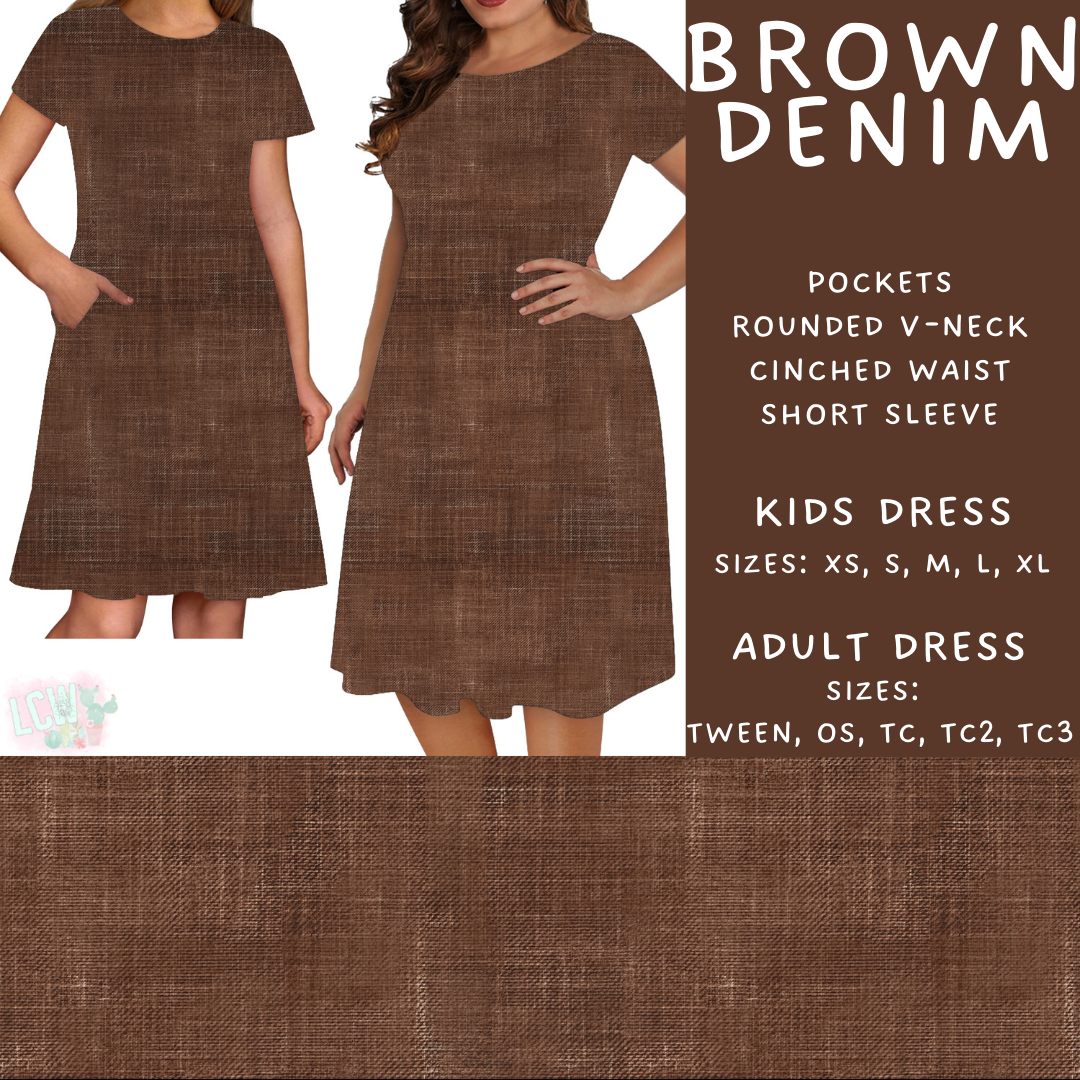 Batch #481 - Colorful Denim - Closes 1/26 - ETA late March - Brown Denim Adult & Kids Dresses