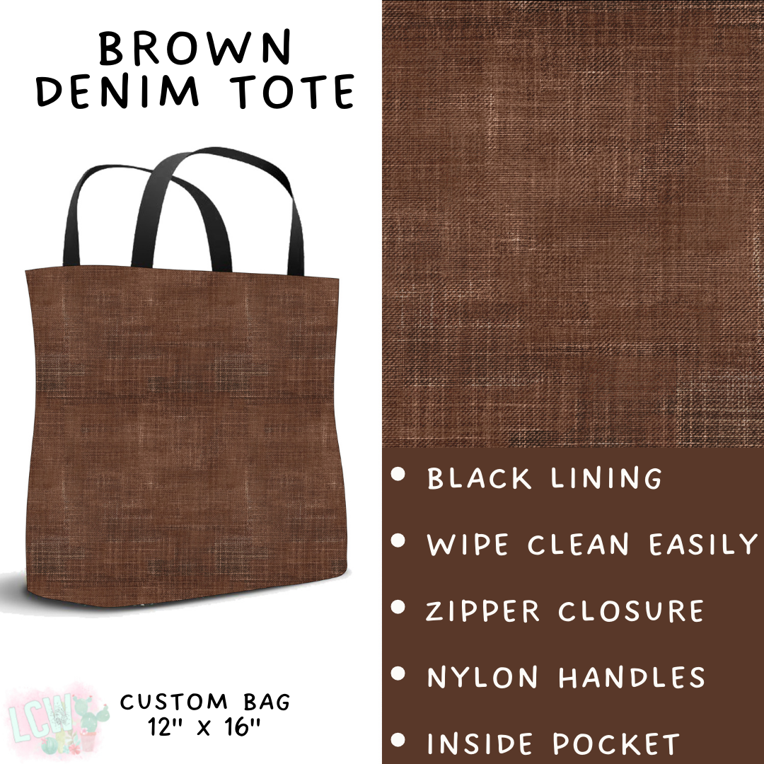 Batch #481 - Colorful Denim - Closes 1/26 - ETA late March - Brown Denim Tote