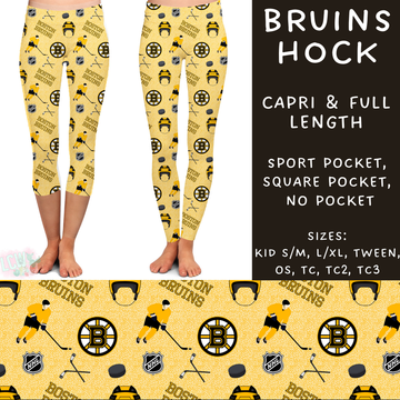 Batch #243 - Hockey - Closes 11/25 - ETA mid Jan - Bruins Hock Full and Capri Length Leggings