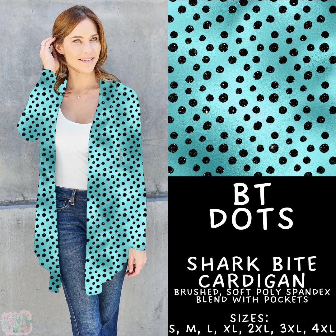 Batch #458 - Black & Teal Collection - Closes 12/3 - ETA late Jan - BT Dots Cardigan