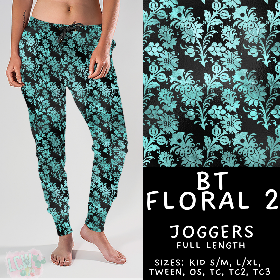 Batch #458 - Black & Teal Collection - Closes 12/3 - ETA late Jan - BT Floral 2 Joggers