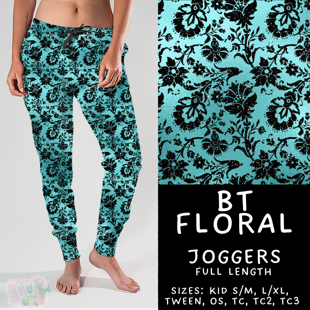 Batch #458 - Black & Teal Collection - Closes 12/3 - ETA late Jan - BT Floral Joggers