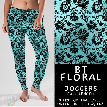 Batch #458 - Black & Teal Collection - Closes 12/3 - ETA late Jan - BT Floral Joggers