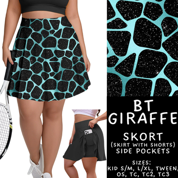 Batch #458 - Black & Teal Collection - Closes 12/3 - ETA late Jan - BT Giraffe Skort