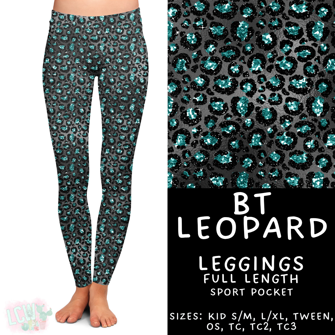 Batch #458 - Black & Teal Collection - Closes 12/3 - ETA late Jan - BT Leopard Full Length Leggings