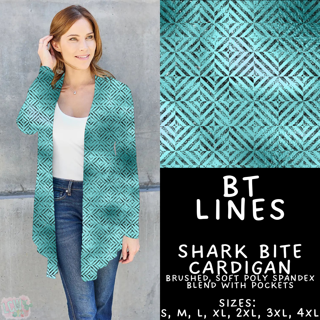 Batch #458 - Black & Teal Collection - Closes 12/3 - ETA late Jan - BT Lines Cardigan