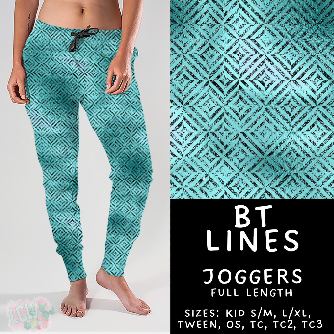 Batch #458 - Black & Teal Collection - Closes 12/3 - ETA late Jan - BT Lines Joggers