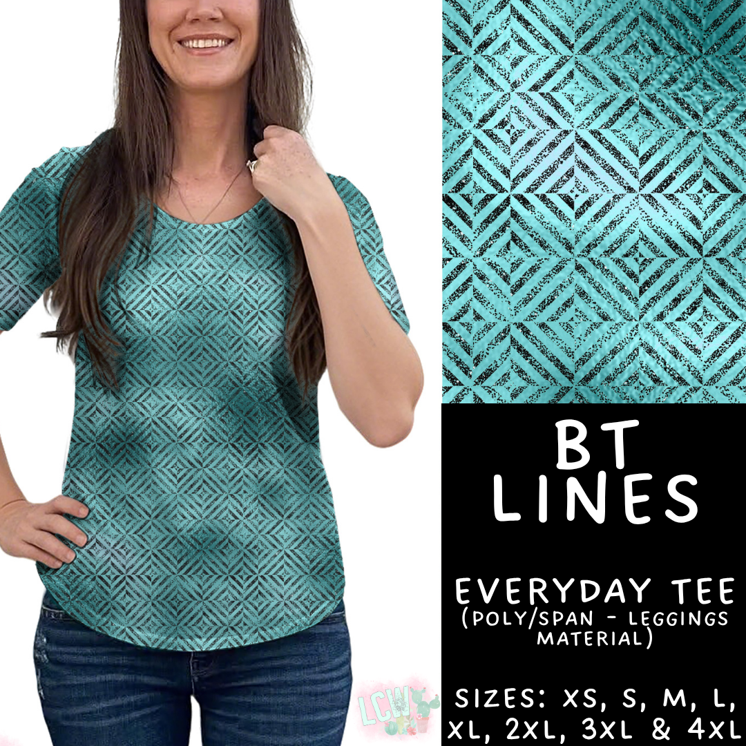 Batch #458 - Black & Teal Collection - Closes 12/3 - ETA late Jan - BT Lines Everyday Tee