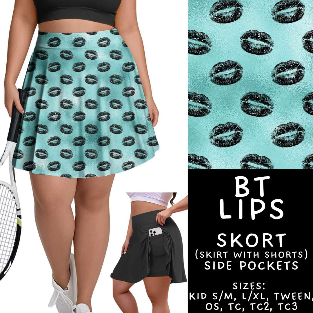 Batch #458 - Black & Teal Collection - Closes 12/3 - ETA late Jan - BT Lips Skort
