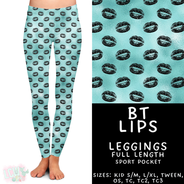 Batch #458 - Black & Teal Collection - Closes 12/3 - ETA late Jan - BT Lips Full Length Leggings
